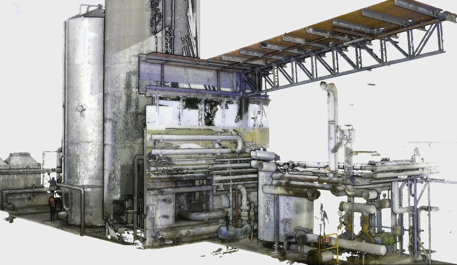 Point-cloud sample showing industrial plant and surrounding structure